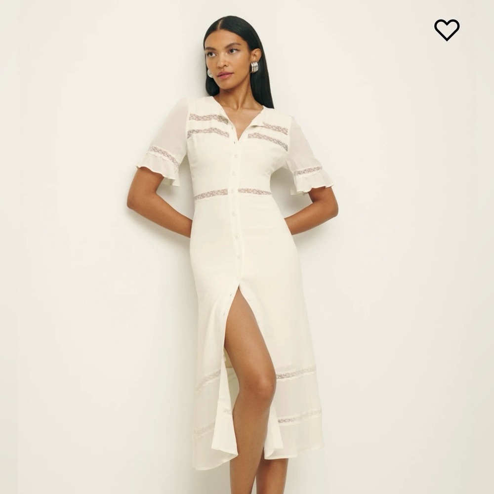 Reformation Woodson dress in ivory. Perfect 4 Spring summer and bridal events.